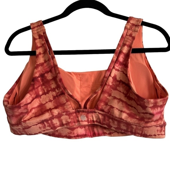 Athleta Exhale Powervita Sports Bra, Coral Tie Dye, Size 1X - Picture 7 of 9